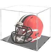 Football Helmet Display Case, Full Size Acrylic Football Helmet Display Case Full Size with Mirro...