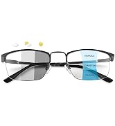 YIMI Photochromic Progressive Multifocus Reading Glasses Spring Hinges UV Sun Readers Computer An...