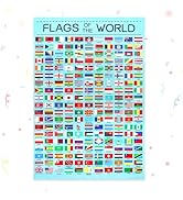 Flags of the World Posters, World Flags Country Flag Classroom Poster, Educational Learning Homes...