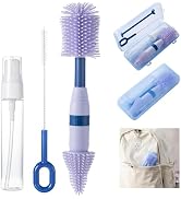 Anivona Travel Bottle Brush, 6-in-1 Travel Bottle Cleaner kit with Bottle Brush, Nipple Brush, St...