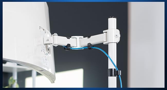 Cable routing on extra tall monitor mount