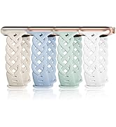 Slim Silicone Band for Apple Watch Band 40mm 38mm 41mm 44mm 45mm 42mm Women Breathable Braided La...