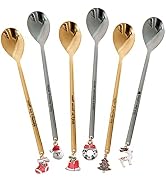 Set of christmas custom spoons engraved with personalized names, quotes, dates for tea, coffee, s...