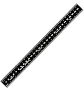 PEC Tools 300mm (12in) Stainless Steel Ruler, High Contrast, 0.035" Thick X 1" Wide, Dual-Sided A...