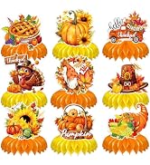 9Pcs Fall Centerpiece Table Decorations, Thanksgiving Honeycomb Centerpiece Pumpkin Turkey Table ...