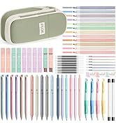 65PCS Aesthetic School Supplies with Cute Pencil Case, Pastel Highlighters Gel Pens Mechanical Pe...