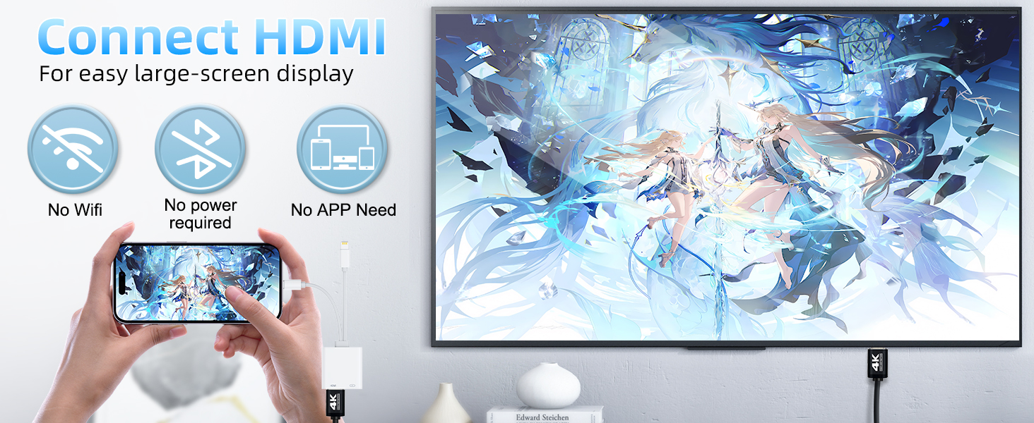 USB-C & Lightning to HDMI Adapter for iPhone