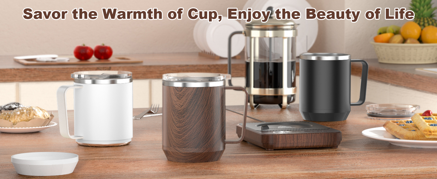Coffee Mug Warmer Set for Desk, Coffee Cup Warmer with Auto Shut OffTimer, Coffee Mug Cup Heater