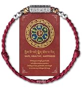 Yautja Tibetan Buddhist Lucky Red String Bracelet Silver Buddhist Mantra Spiritual Protection Adj...