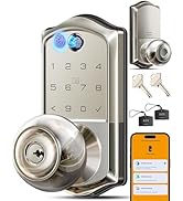 Veise VE018 Smart Knob Handle Lock - Fingerprint, App Control, Keyless Entry for Front Door and B...