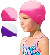 Vorshape Swim Cap Kids (2 Pack), Durable Waterproof Swimming Cap for Girls Boys Teens Toddler Age...