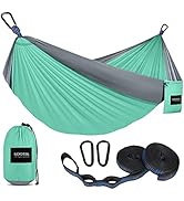Kootek Camping Hammock Double & Single Portable Hammocks with 2 Tree Straps, Lightweight Nylon Pa...