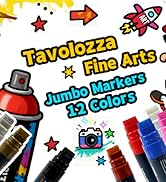 12 Vibrant Colors Jumbo Acrylic Paint Markers, 15MM Graffiti Markers, Waterproof Jumbo Poster Mar...