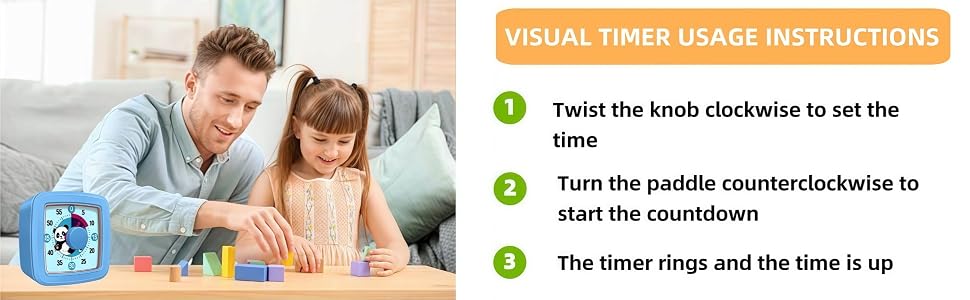 Visual Timer for Kids - 60 Minute Kids Visual Timer for Classroom Home Office