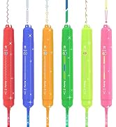 AECHY Dual Tip Glitter Highlighters Set, 6 Colors-Changing Fun Line Style Pens for Writing, Drawi...