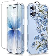 GVIEWIN for iPhone 17 Case Floral, Slim Clear Non-Yellowing | Shockproof Protective, Screen Prote...