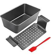 Cyimi Meatloaf Pan with Drain Tray, Nonstick Baking Loaf Pan with Insert 9 x 5 Inches Loaf Pans f...
