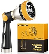 FANHAO Garden Hose Nozzle, 100% Heavy Duty Metal Spray Nozzle with Thumb Control, High Pressure W...