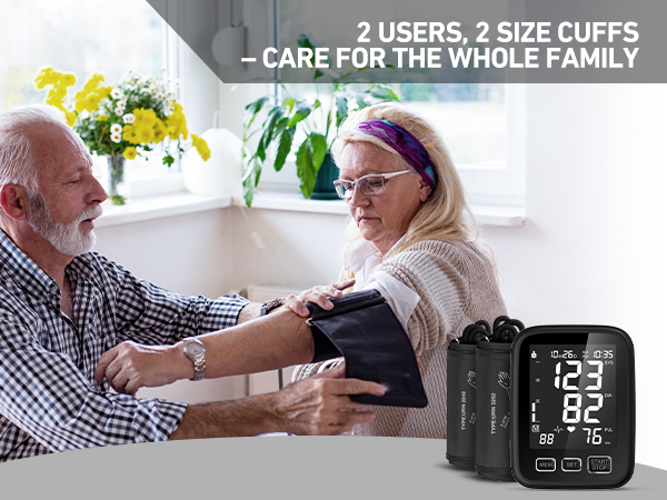 2 USERS, 2 SIZE CUFFS - CARE FOR THE WHOLE FAMILY