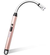 VEHHE Long Lighters Rechargeable with Safety Switch, USB C Lighter with 360° Flexible Neck, Windp...