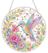 Eiflow Hanging Diamond Art Hummingbird Kit for Adults DIY Acrylic Diamonds Craft Painting Ornamen...