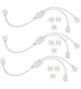 LED Strip Splitter Connector 4 Pins 1 to 2 Y- Splitter Cables for 5050 3528 RGB LED Light Strip w...