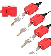 TOKCKYBL Electrical Cord Plug Lockout Device (4 Pack) - Key-Retaining Safety Lock for US 2&3 Pron...