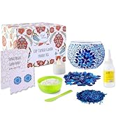 KRAFTSTORIES Turkish Mosaic DIY Candle Holder Kit Glass Decorative Tealight Holder for Living Din...