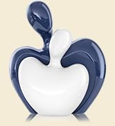 XMGZQ Blue White Mini Hugging Couple Statue Ceramic Lover Figurine Home Decor is a Romantic Gift ...
