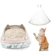 Zeling HTL 40 Count Jumbo Cat Litter Box Liners - 2 Mil Thick & Claw Resistant, 37"x18" Drawstrin...
