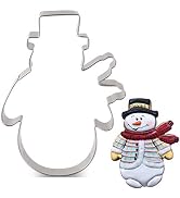 LILIAO Christmas Winter Snowman Cookie Cutter - 3.7 x 4.6 inches - Stainless Steel