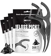 Dental Floss Picks for Teeth (200ct) - Double Thread Tooth Picks Flossers for Adults, Toothpicks ...