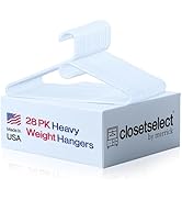 Ultra Heavy Duty Plastic Hangers, Made in USA, White Heavy Weight Hanger, 28 Pack