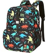 BrainyBees Kids Backpack for Boys - 15 Inch Dinosaur Backpack for Kids 4-7 | Kindergarten Element...
