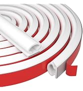 23ft Weather Stripping Door Seal Strip,Self-Adhesive Door Weather Stripping Seal Strip,D Shaped S...