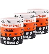 CCINEE 36pcs Rubber Wristbands 6 Novelty Halloween Pattern Silicone Bracelets Rubber Bands for Ha...