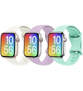 Compatible with Kids Apple Watch Band SE3/SE2/SE & Series 11/10/9/8/7/6/5/4/3/2/1, 3 Pack Soft Si...