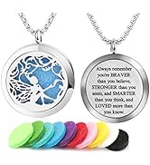 Aromatherapy Essential Oil Diffuser Necklace 316L Stainless Steel Locket Pendant with 24 Inch Chain