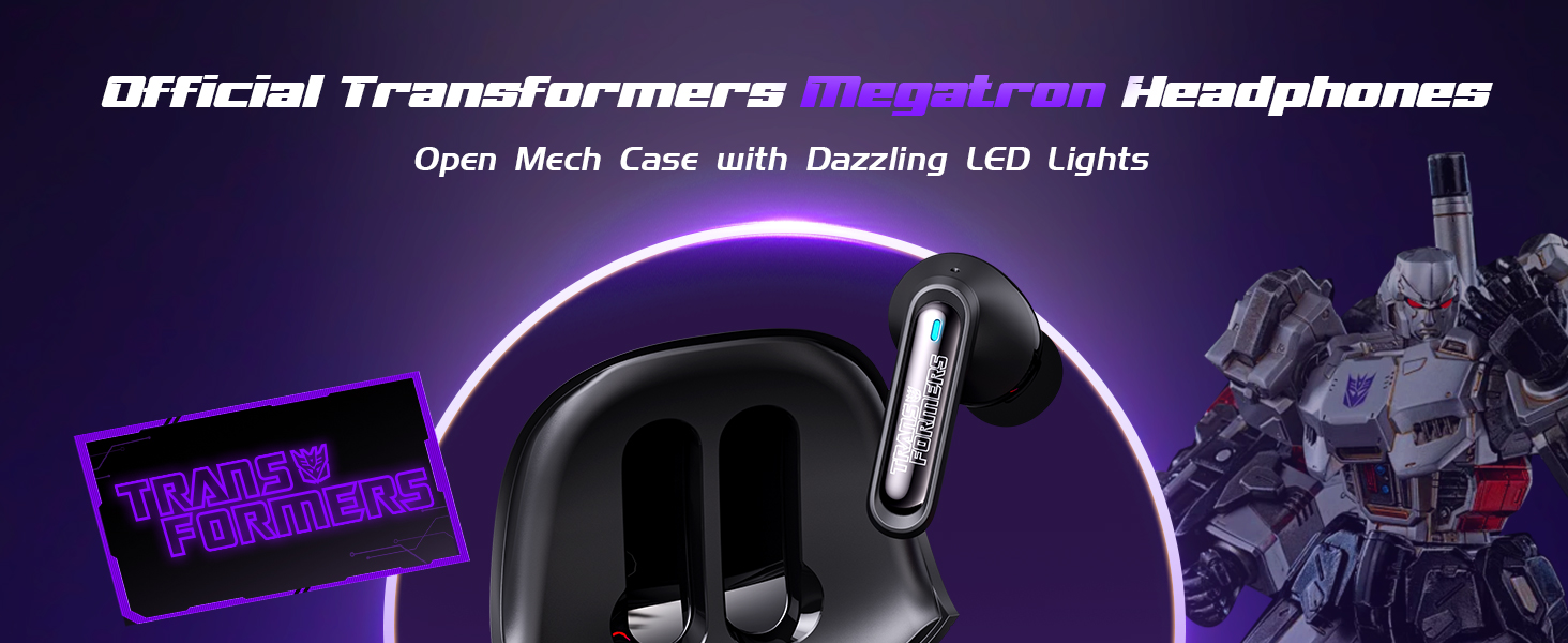 Transformers Official Megatron Wireless Gaming Waterproof Earbuds Bluetooth Gift