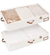 StorageWorks Large Under Bed Storage Containers with Handles and Label Holder, 2 Pack Ultra-thick...