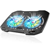 LIANGSTAR Laptop Cooling Pad, Gaming Laptop Cooler with 2 Quiet Big Fans, RGB 7 Color Light Chang...