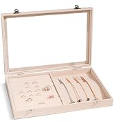 WisePoint Necklace Jewelry Box with Clear Acrylic Lid, Necklace and Ring Jewelry Organizer Box, E...