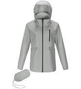 Avoogue Rain Jacket Women with Hooded Lightweight Waterproof Raincoats Packable Zipper Pockets Wi...
