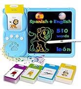 KILOGOGRAPH Talking English & Spanish Flash Cards Y5-8" LCD Writing Tablet for Kids 3 4 5 6 7 8 9...