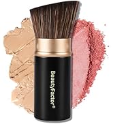 Retractable Kabuki Makeup Brush, Angled Top Travel Makeup Brush Portable Powder Brushe for Liquid...