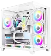 RUIX OV403 | ATX Computer Case | 4 * 120mm Prism ARGB PWM Fans | Three Sided Tempered Glass | Gam...