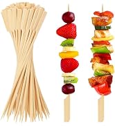 FATLODA 10 Inches Cocktail Picks Bamboo Skewers For Appetizers, 100PCS Paddle Wooden Skewers, Fan...