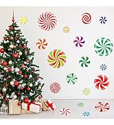 4Sheets Christmas Peppermint Floor Decals Candyland 21Pcs Christmas Decorations Christmas Wall St...