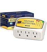 Voltage Protector, 3 Outlets Surge Protector for Home Appliance, Plug in Wall Mount Brownout Powe...