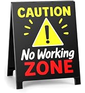 Funny Team Office Gifts - Caution No WorkIng Zone Funny Desk Sign, Gag Fun Gift for Coworker Team...